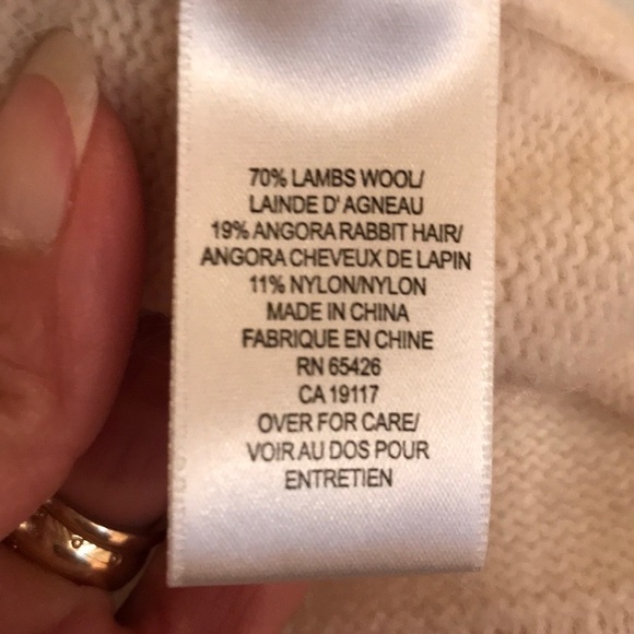 Wool/Angora Cardigan by David Brooks Sz M Cream Off White Button Down - Picture 7 of 7